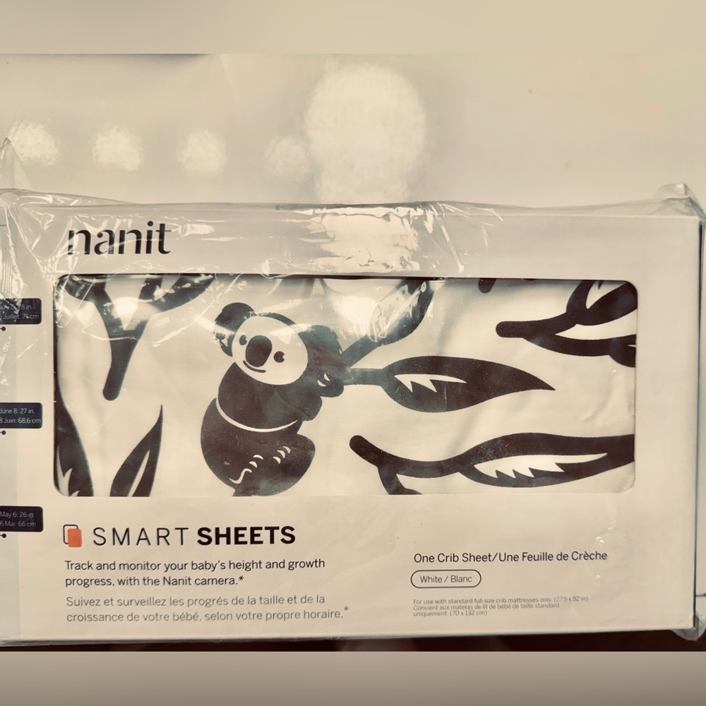 NWT! Nanit smart sheets in white and black